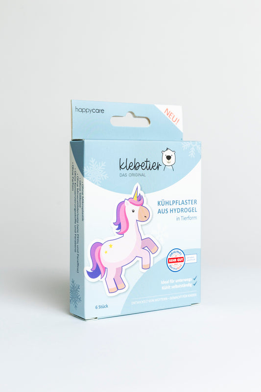 Klebetier Kühlpflaster - Einzelbox Einhorn