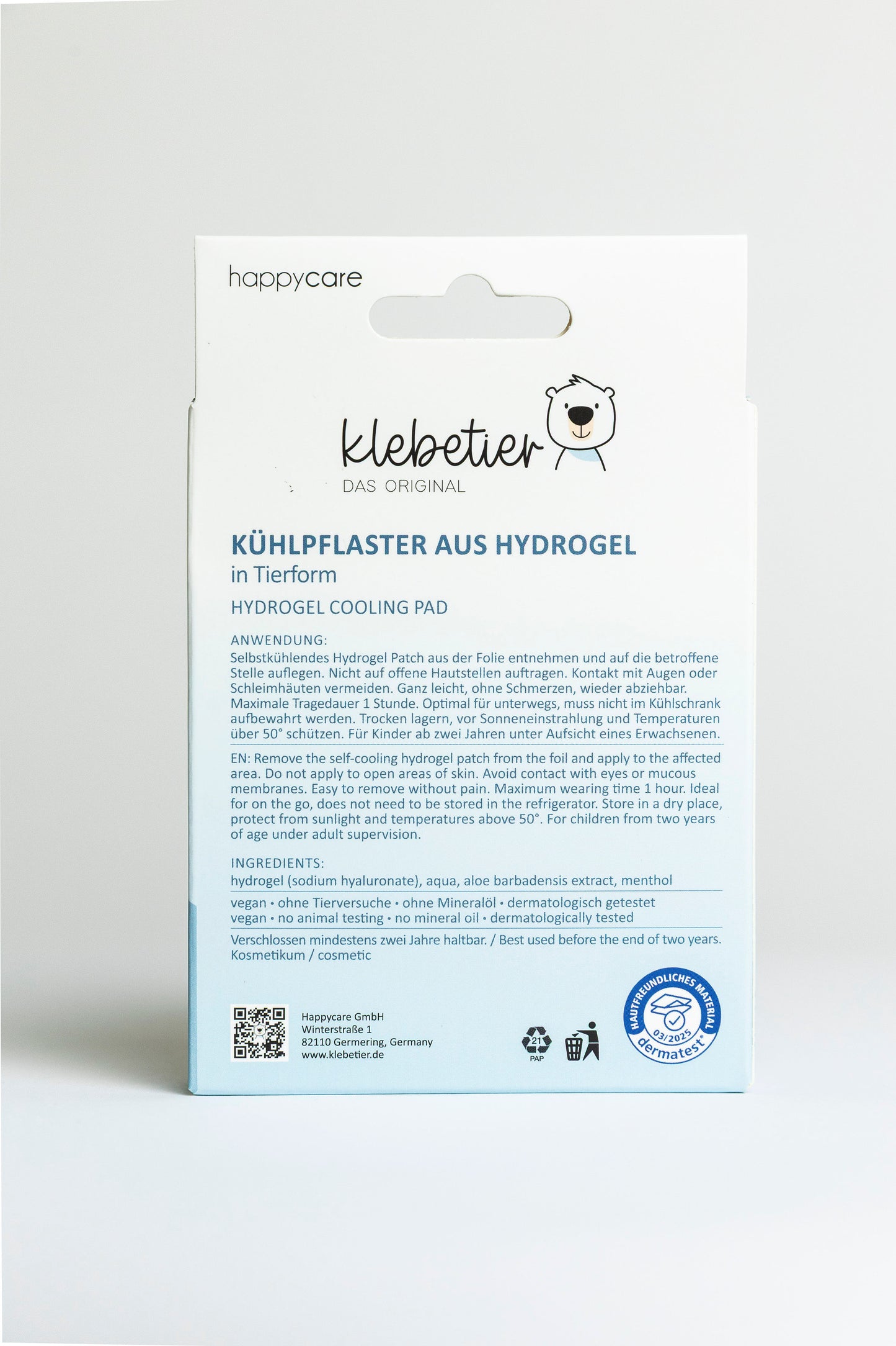 Klebetier Kühlpflaster - Einzelbox Dino