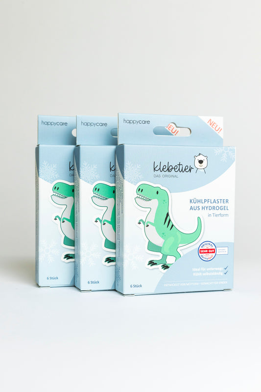 Klebetier Kühlpflaster - Bundle "3x Dino"