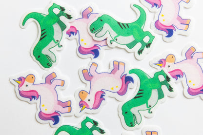 Klebetier Kühlpflaster Set Dino und Einhorn Kinder Mix ausgepackt