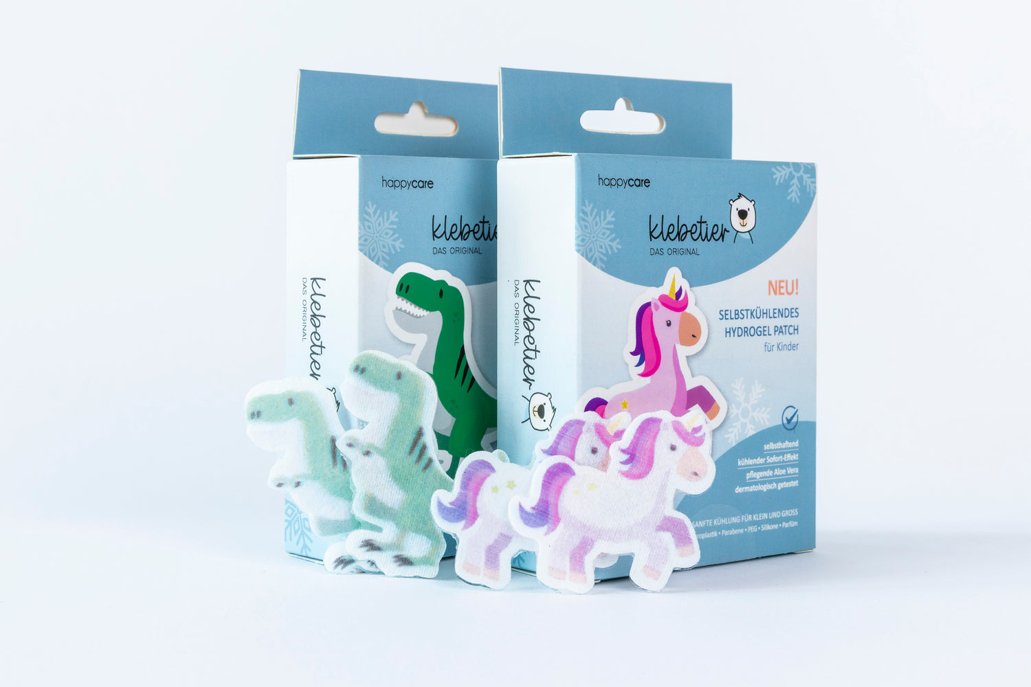 Kühlpflaster in Dino und Einhorn Form 