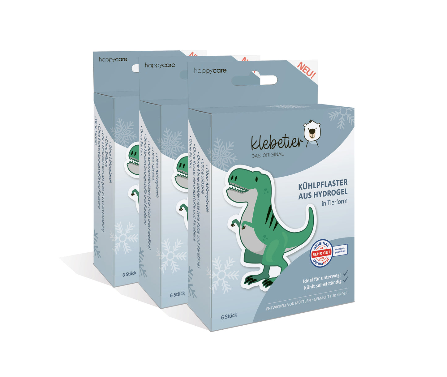Klebetier Kühlpflaster - Bundle "3x Einhorn"