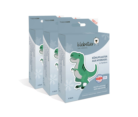 Klebetier Kühlpflaster - Bundle "3x Dino"